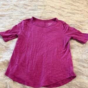 Banana Republic xs Women's Short Sleeve Scoop Neck Top - Magenta